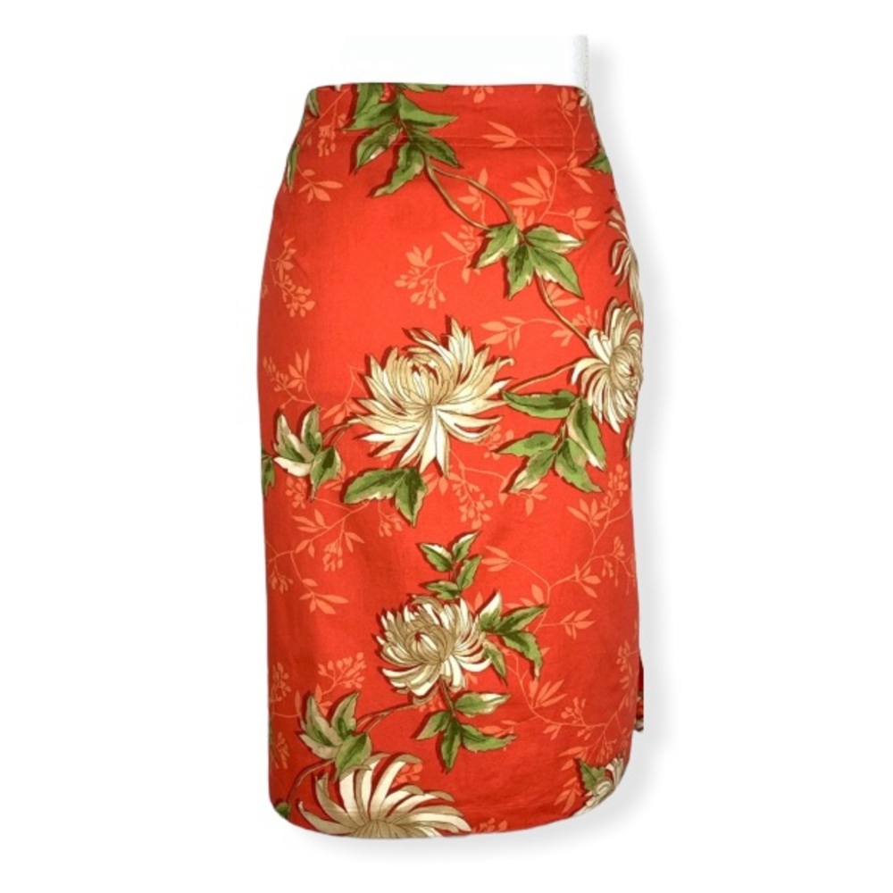 90s Nine & Co. Orange flower cotton skirt size 10